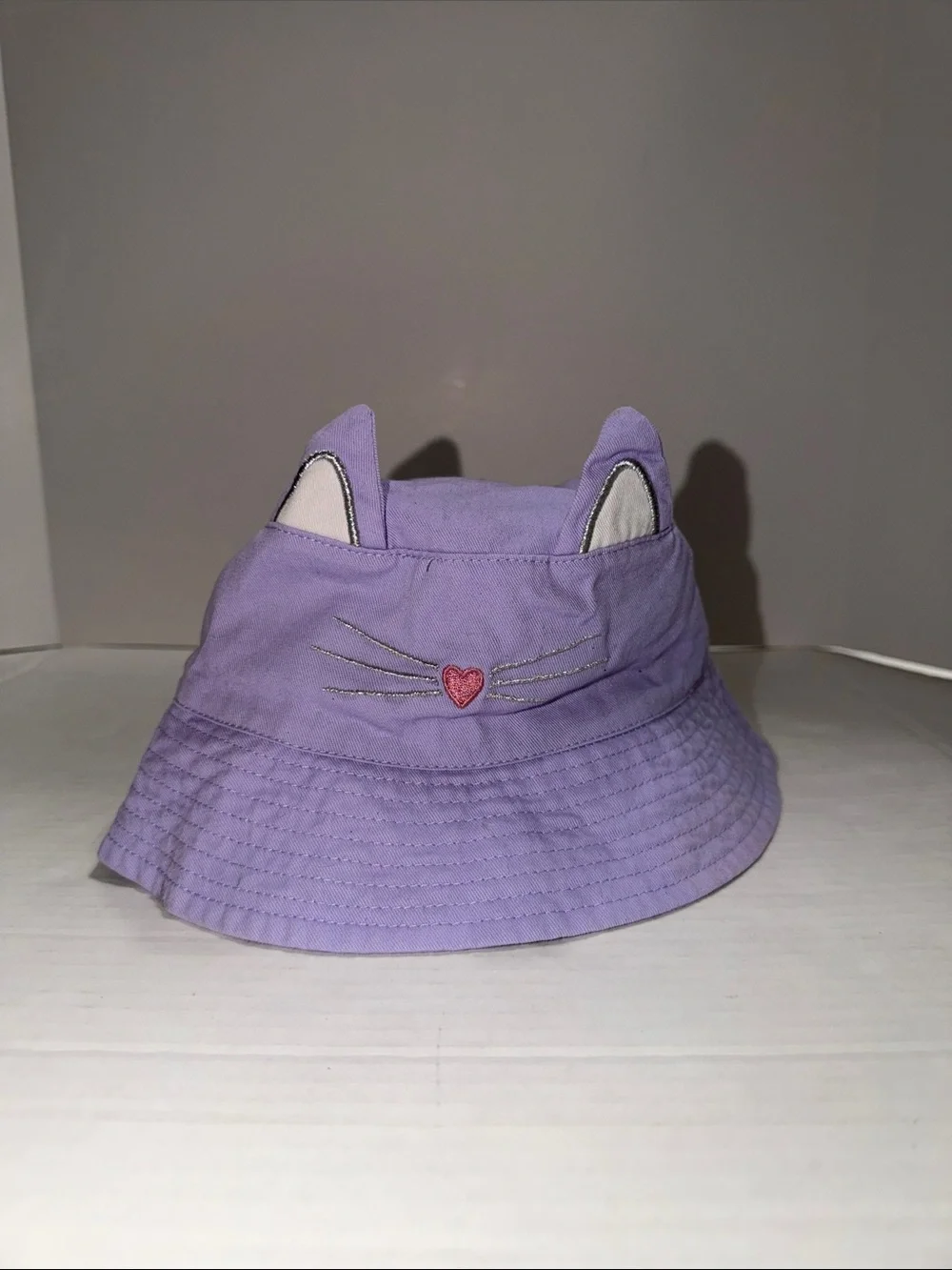 wonder nation Lavender Cat Ear Bucket Hat with Heart Accent